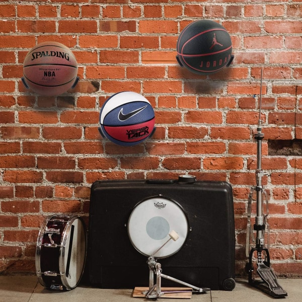 2-pack bollhållare Väggmonterade displayställ för basket fotboll fotboll volleyboll förvaring av träningsboll