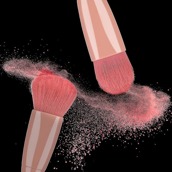 Bærbart Makeupbørstesæt med Spejletui 5 stk. Professionelle Makeupbørster