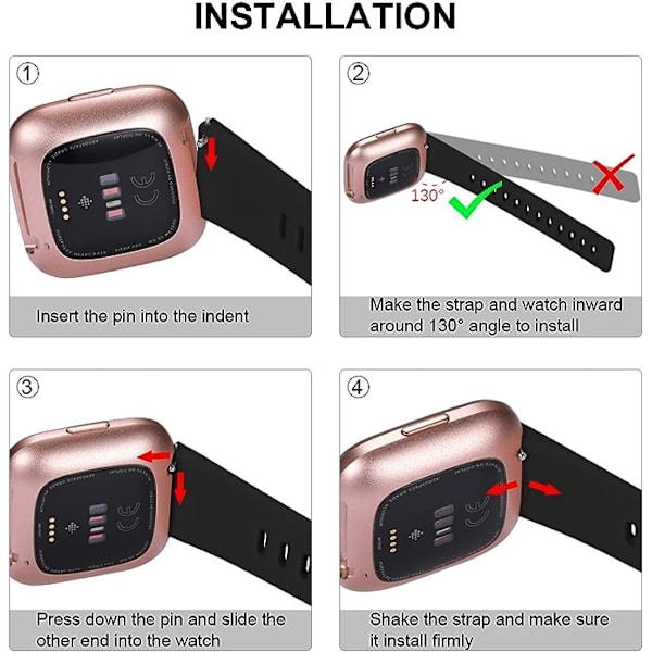Kompatibel med Fitbit Versa-rem/Fitbit Versa 2-rem, mjukt silikon sportarmband för Fitbit Versa 2/Fitbit Versa Lite/Versa SE, 2-pack