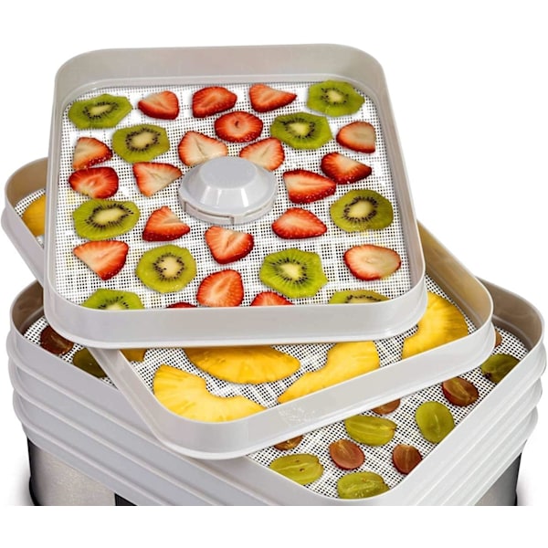 6 stk. silikonedehydratormåtter, non-stick fødevare- og frugtdehydratormåtter, genanvendelige frugtørremåtter