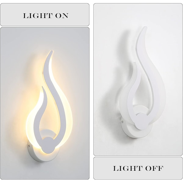 LED-vegglamper, 9W, varm, flammeform, akryl, innendørsbelysning, for stue bad korridor soverom