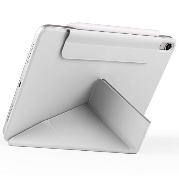 Fodral för iPad mini (2024)/(2021) PC+PU Läder Origami Ställ Magnetiskt Tablet Skydd - Grå