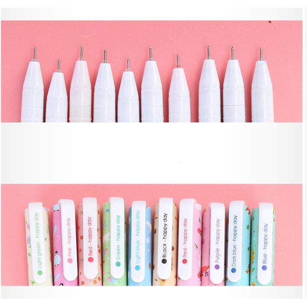 10 stk. søde farvepenne til kvinder Toshine farverige gelpenne flerfarvede penne til Bullet Journal-skrivning Roller Ball Fine Point-penne F Multicolored