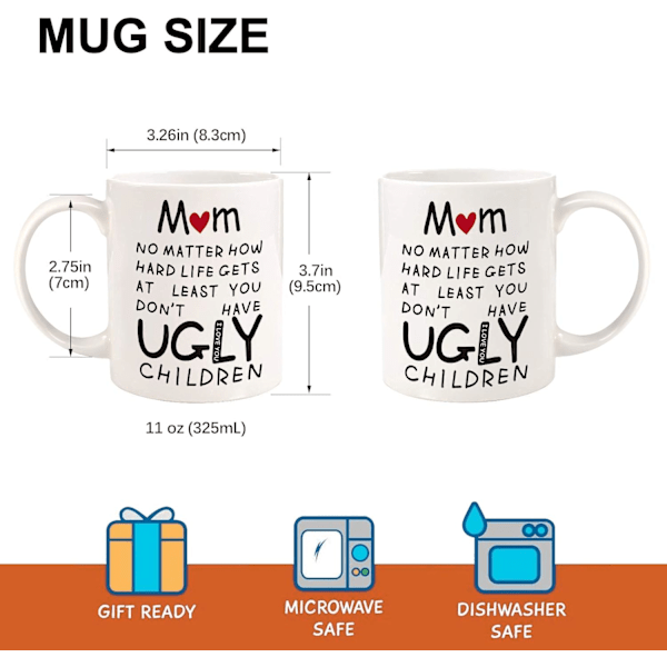 Mors Dags Krus Gaver, 330ml Sjov Mor Krus Mors Dags Gaver Kaffekrus fra Datter Søn Gaver