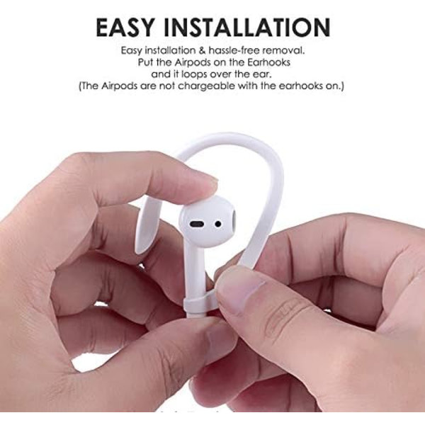 2 par AirPods-kompatible ørekroker, sportsørepropper for løping, jogging, sykling, treningssenter og andre treningsaktiviteter (hvit)