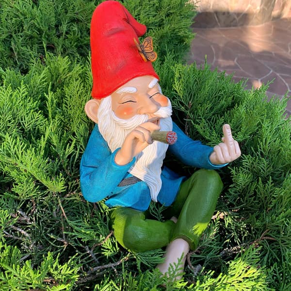 Mood Lab Trädgårdstomte - Avslappnad Tomte - 9,6 tum Hög Staty Trädgårdstomte Figur