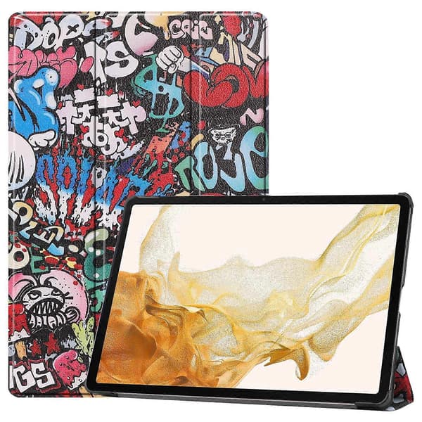 Fodral för Samsung Galaxy Tab S10+ Mönstertryck Läderställ Tablet Cover - Graffiti