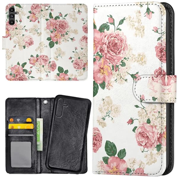 Samsung Galaxy A37 5G - Plånboksfodral/Fodral Retro Blommor