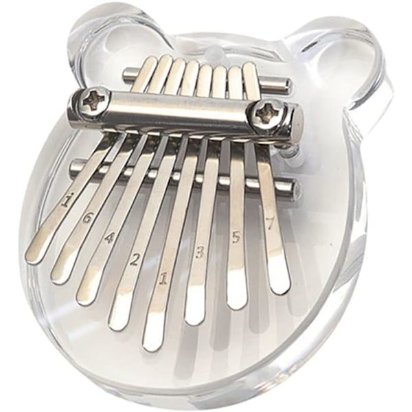 Mini Kalimba 8 Key Thumb Piano, Solid Acrylic Finger Piano med Lanyard