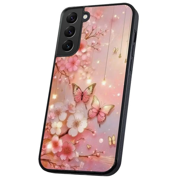 Samsung Galaxy S21 Plus - Cover/Mobilcover Blomster & Sommerfugle