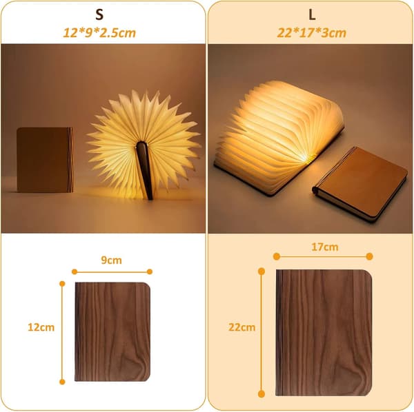 Trebok Folding Led Boklampe, med 2000mAh Oppladbart Batteri, Magnetisk Boklampe