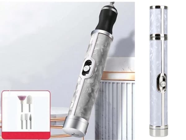 Nagelfräs manikyr pedikyr skärsats usb uppladdningsbart batteri white