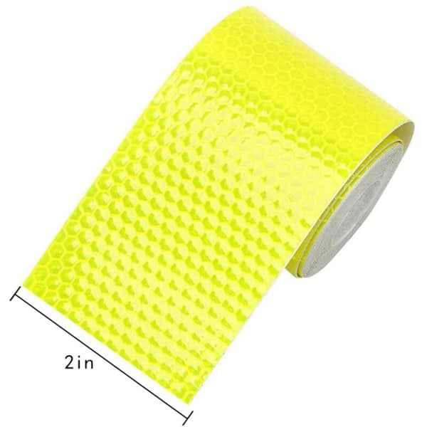 2 kpl Fluoresoiva Keltainen 5cm 3M Leikkaa ja Liimaa - Säänkestävä Heijastinteippi - Varoitusteippi