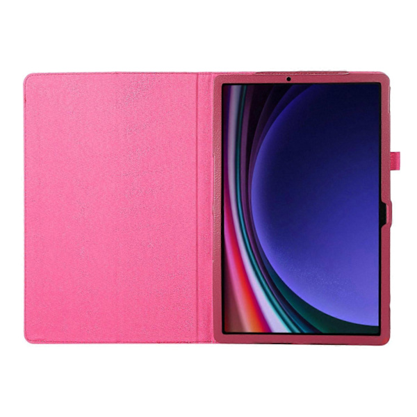 Fodral för Samsung Galaxy Tab S10+ Bi-Fold Ställ Läder Tabletskydd Litchi Textur - Rosa