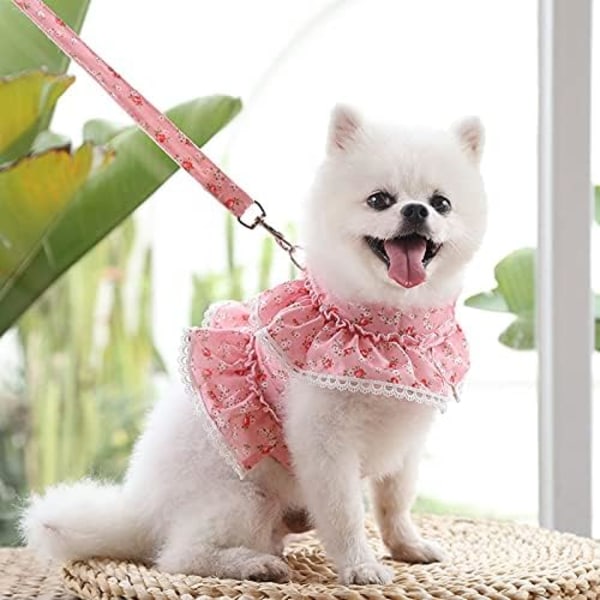 2-pack hundklänning seleväst med koppel, kläder för husdjursblommor vårsommar, söt set, vovve