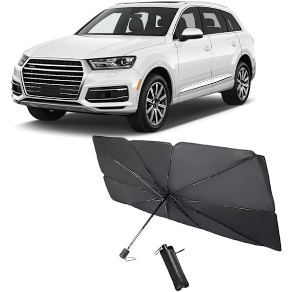 Auton aurinkosuoja, tuulilasin sisäaurinkosuoja, taitettava auton aurinkosuoja, estää 99,9% UV-säteistä autoille, maastureille, kuorma-autoille, raskaille ajoneuvoille (140 x 79 cm)