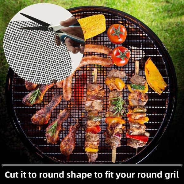 6 delar grillgaller, återanvändbara non-stick bakmattor BBQ-mattor för grillning av kött, grönsaker, 40 x 33 cm