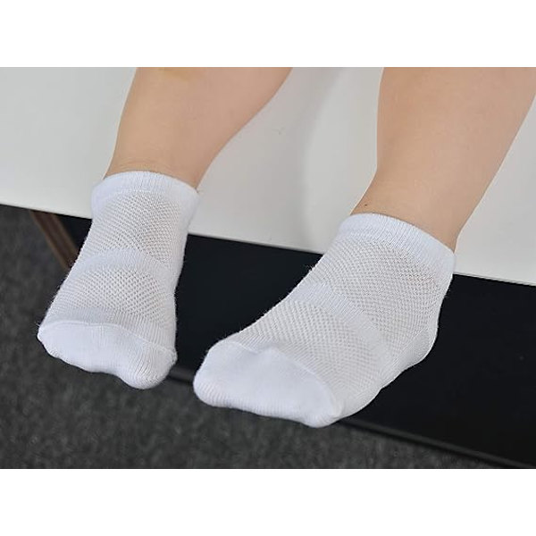 Bomull Andningsbar Mesh Anti-Slip/Slip Strumpor för Nyfödda och Småbarn 6 Par