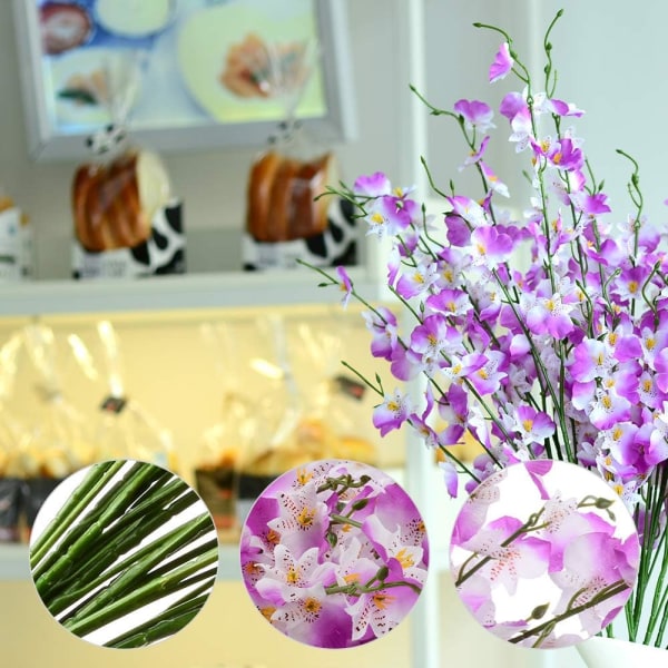 10 stj konstgjorda orkidéer blommor silke falska orkidéer blommor i bulk blommor konstgjorda för bröllop hem kontor dekoration lila