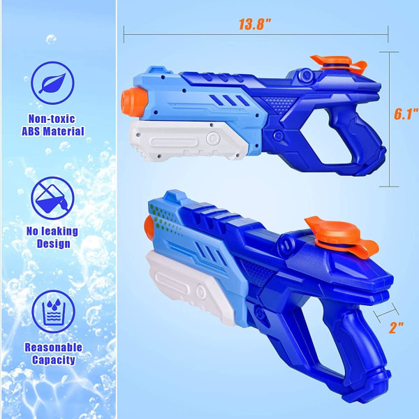 3 stk. vandpistoler til børn og voksne - 600CC vandpistoler Super vandblaster Soaker lang rækkevidde høj kapacitet pool strand udendørs vandkamp legetøj