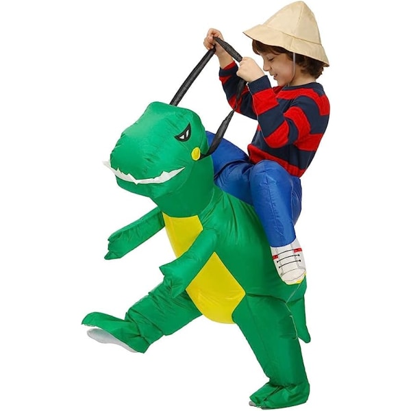 Uppblåsbar dinosauriedräkt för Halloween, maskotdräkt för cosplay, 121–145 cm