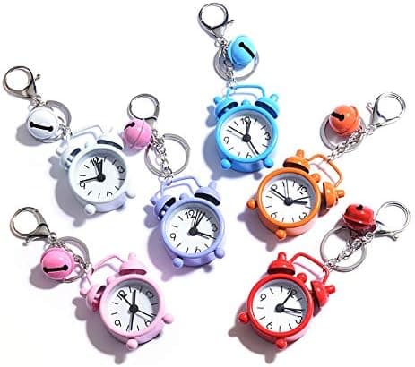 Söt klockdesign nyckelring söt nyhet ring barnleksak mini present ljud kvarts klocka