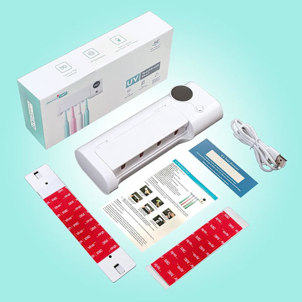 Tandborsthållare med UV-sterilisering, smart induktions UV-tandborste sterilisator, väggmonterad familjetandborste sterilisatorer