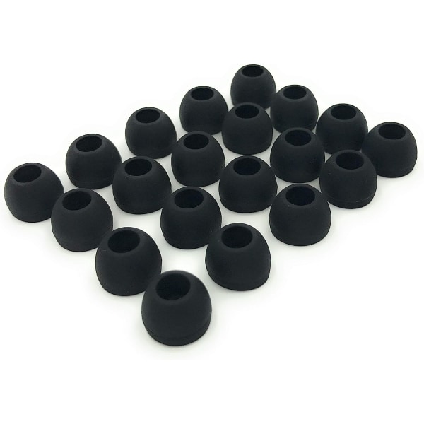10 par mellomstore silikonørepropper – svart
