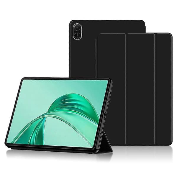 For Honor Pad X8a Etui PU Læder TPU Bagside Trifold Stand Tablet Cover - Sort