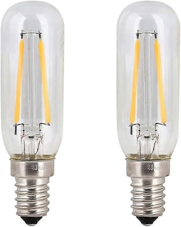 2 stk. 4W SES LED Komfyrhette Lyspære E14 Kald Hvit 6000K T25, 40W