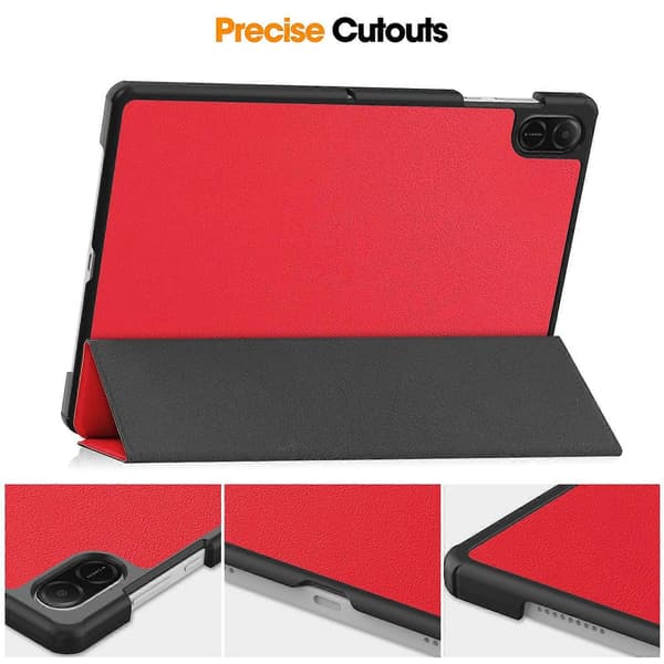 For Honor Pad X8a Deksel Anti-Fall Lær Stativ Tablet Cover - Rød