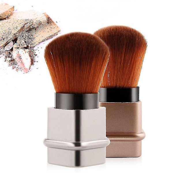 1 Pack Manikyr Rengöringsborste Retractable Square Blush Brush Bärbar Make-up Borste Med Lock Manikyr Verktyg