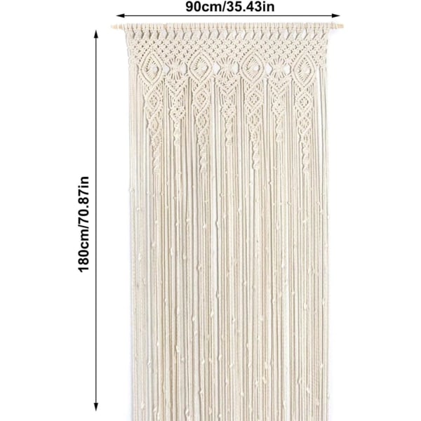 Macrame väggbonad i tyg, macrame dörrhängande boho väggdekoration