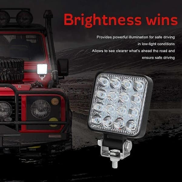 4 stk. LED arbeidslys 3 tommer 48W LED arbeidslys spotlight tåkelys for bil lastebil UTV SUV offroad traktor båt