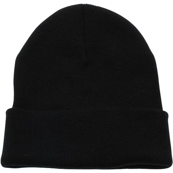 Topplue Beanie for menn og kvinner - Unisex Cuffed Plain Skull Knit Hat Cap