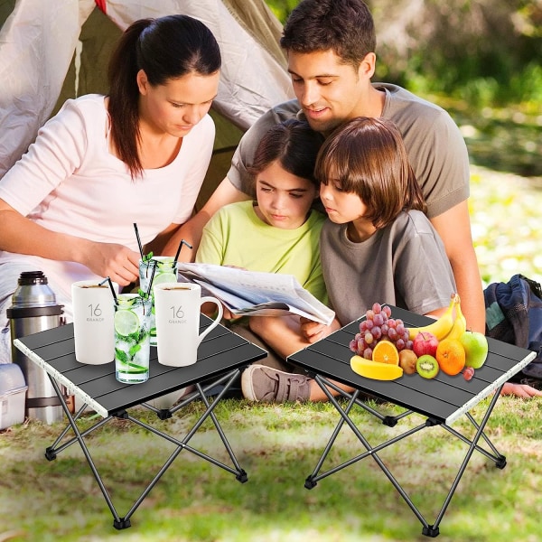 Campingbord, hopfällbart campingbord, hopfällbart bord bärbar ultralätt aluminiumlegering med bärväska, utomhus, picknick, strand