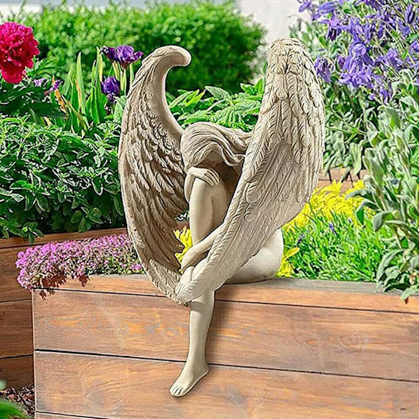 Fe-skulptur Have Landskabspleje Gård Kunst Ornament Figur Engel Statue Håndværk