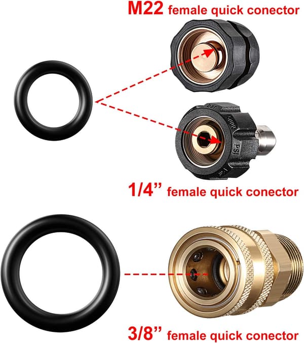 50-pack tryckbricka O-ring ersättning för 1/4\", 3/8\", M22 snabbkopplingar