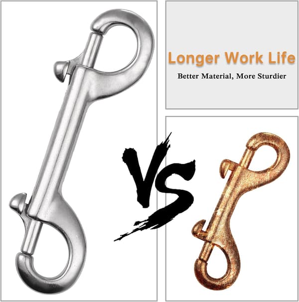 Stud Snap Hooks - 2-pakning Heavy Duty 316 Rustfritt Stål Trigger Chain 3,5\" Marine Grade Metallklips