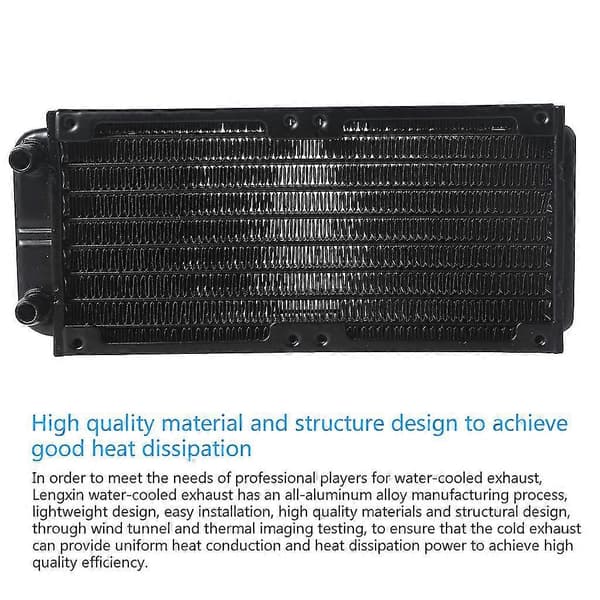 Vandkøling Computer Radiator 10 Rør Aluminium Varmeveksler Væskekøling