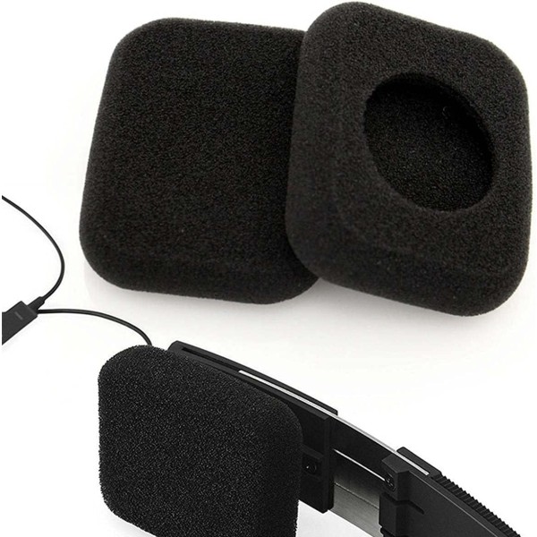 FORM2 Hörlurar In-Ear Hörlurar Öronkudde Överdrag Svamp Fyrkantig Skum Ultra Mjuk Kudde Hållbar Bekväm Svart 4-Pack, 50*40mm