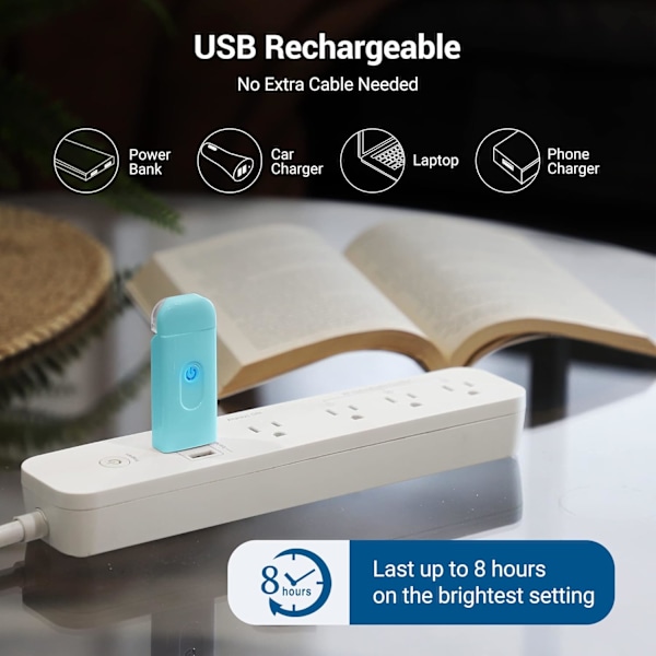 Amber-kirjanvalo, USB-ladattava kirjanvalo lukemiseen, kiinnitettävä kirjanvalo, säädettävä kirkkaus, nukkumisavustusvalo, lämmin valkoinen Rosa