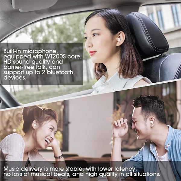 Osynliga Mini Bluetooth-hörlurar True Wireless Stereo-hörlurar Nude Ribbon Laddningsbox (Hudfärg (Singel, Knapp))