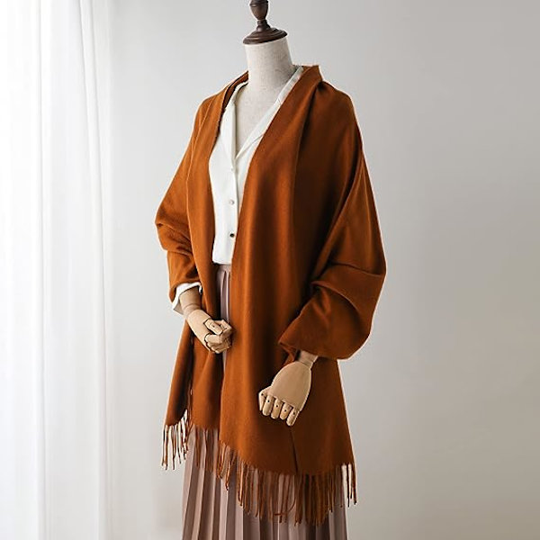 Cashmere Feel Scarfs för kvinnor Lång Frans Scarf Dam Wraps Sjalar Scarves