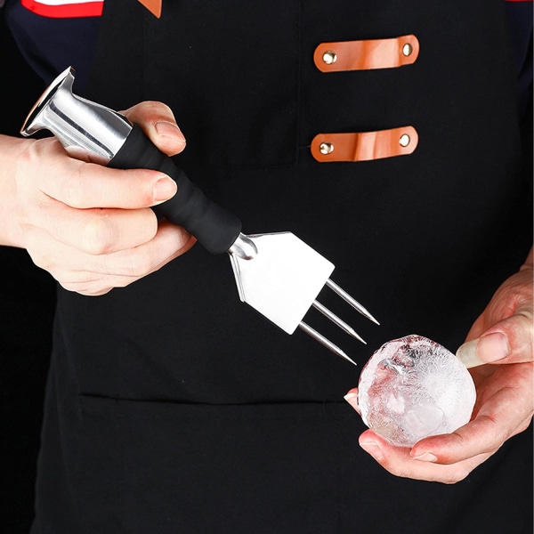 Isplockar, 18/8 rostfritt stål, för kök, barer, bartender, Deluxe Ice Carving Tools (Ice Chipper)