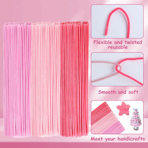 300 stk. piberensere, 3 forskellige gule piberensere bøjelig blød håndværkstråd 30 cm piberenser chenilletråd til DIY-projekter og håndværksdekoration Set 3