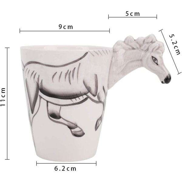 Stor kaffekop 3D sød morgenkaffe vandkrus kreativ keramisk kontorkrus med dyr