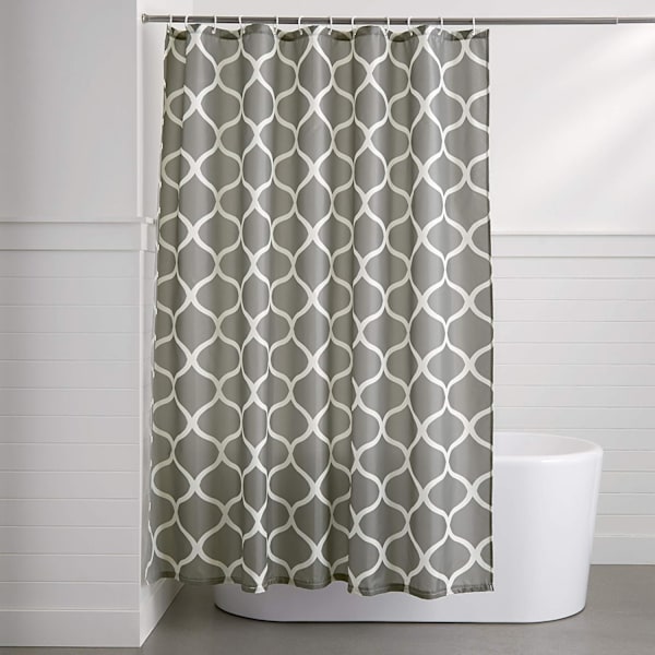 Dusjforheng i stoff - 72 x 72 tommer, for baderom 72''x72'' Dark Gray Moroccan