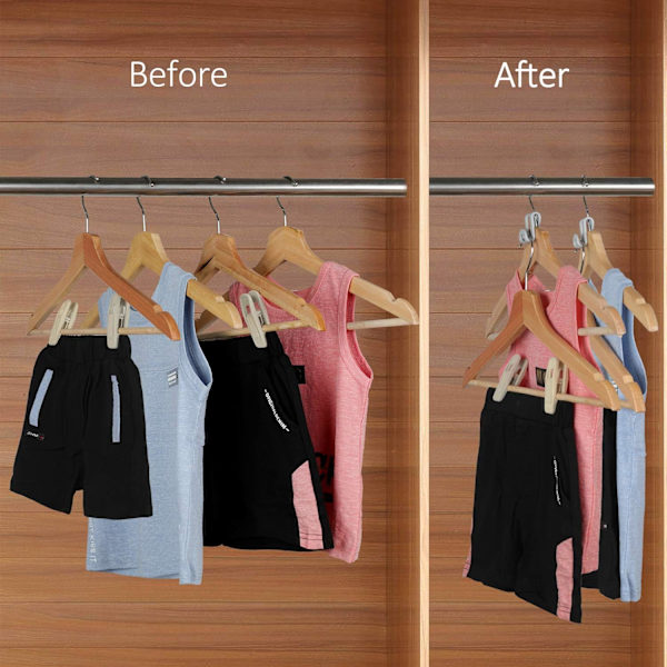 Tøjstativ-forbindelseskroge, 20 stk. Multi-Level Cascading Hanger Hooks, Plastik Heavy Duty Cascading Mini Hooks til pladsbesparelse, Sort