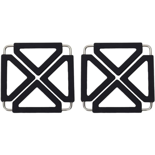 Underlägg, expanderbara värmebeständiga bordstabletter i silikon Kökstillbehör (set med 2) (svart)